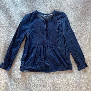 levis denim blue peasant tunic top